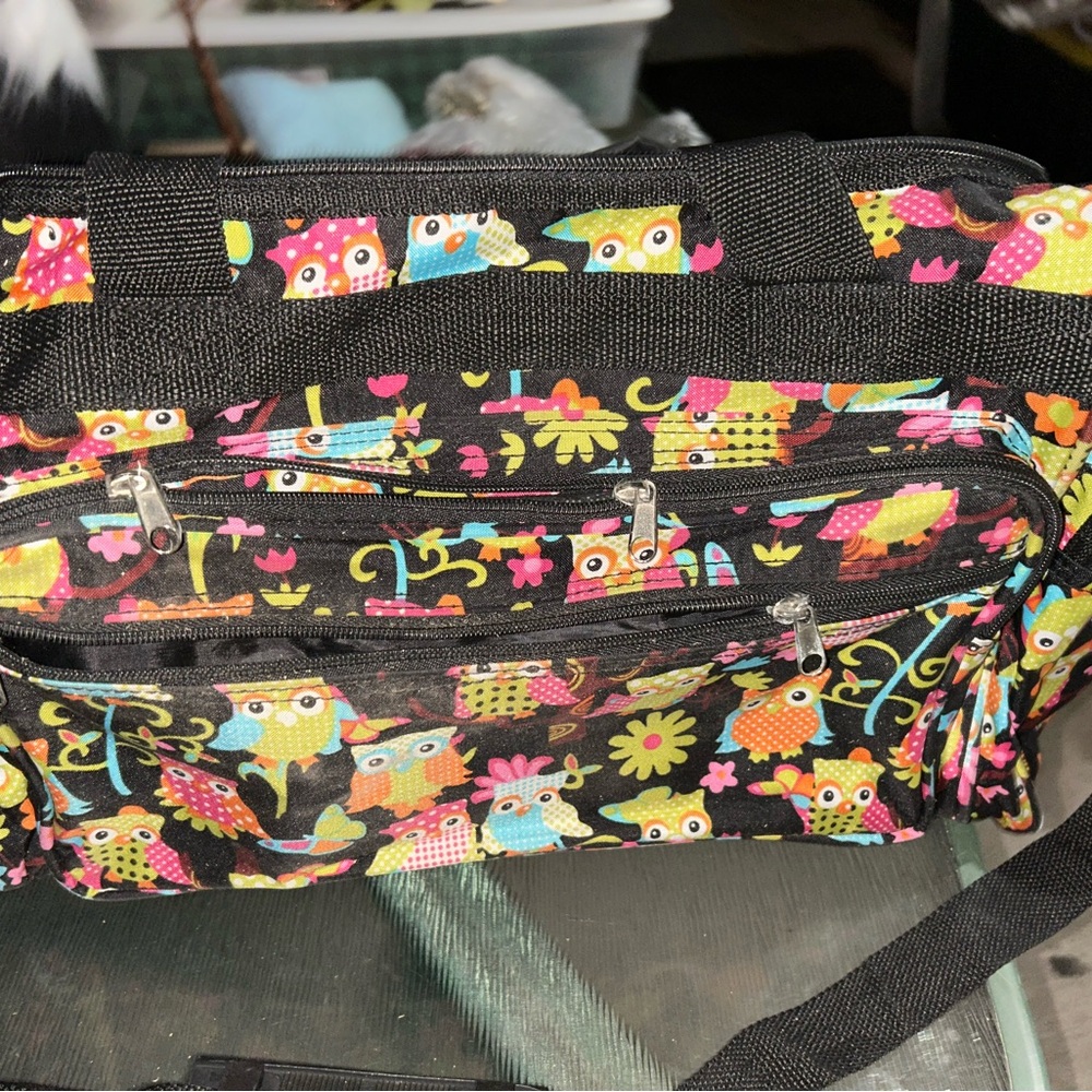 Colorful Owl Print Women's Bag